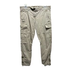 Khakis By Gap Cargo Light Wash Skinny Mini Pants Zip‎ Ankle Mid Rise Size 8R